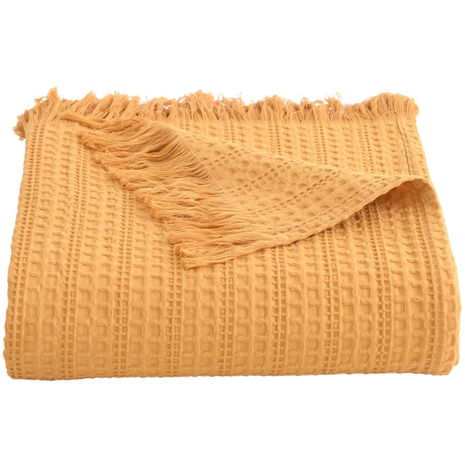 HORIMOTE HOME Waffle Blanket with Fringe