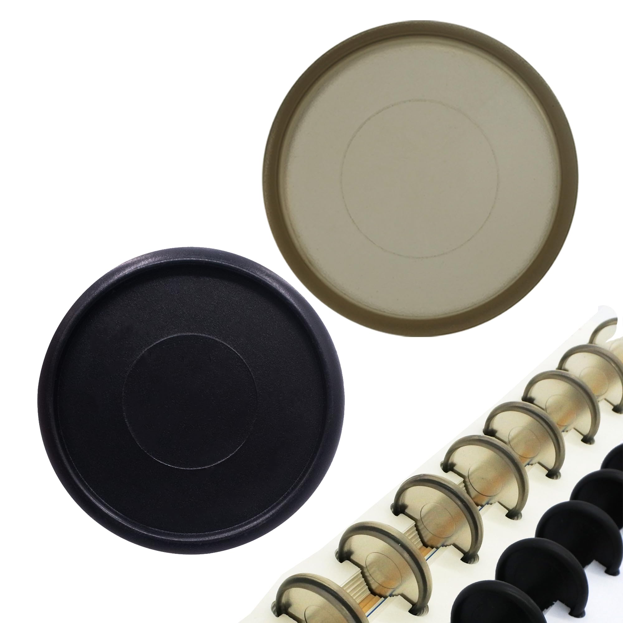100 Stück Discbound Notizbuch-Discs DIY Planer Zubehör | Black Smoke & Black 18 mm Binderscheibe passend für Tul, Levenger, Arc, Happy Planner, Talia