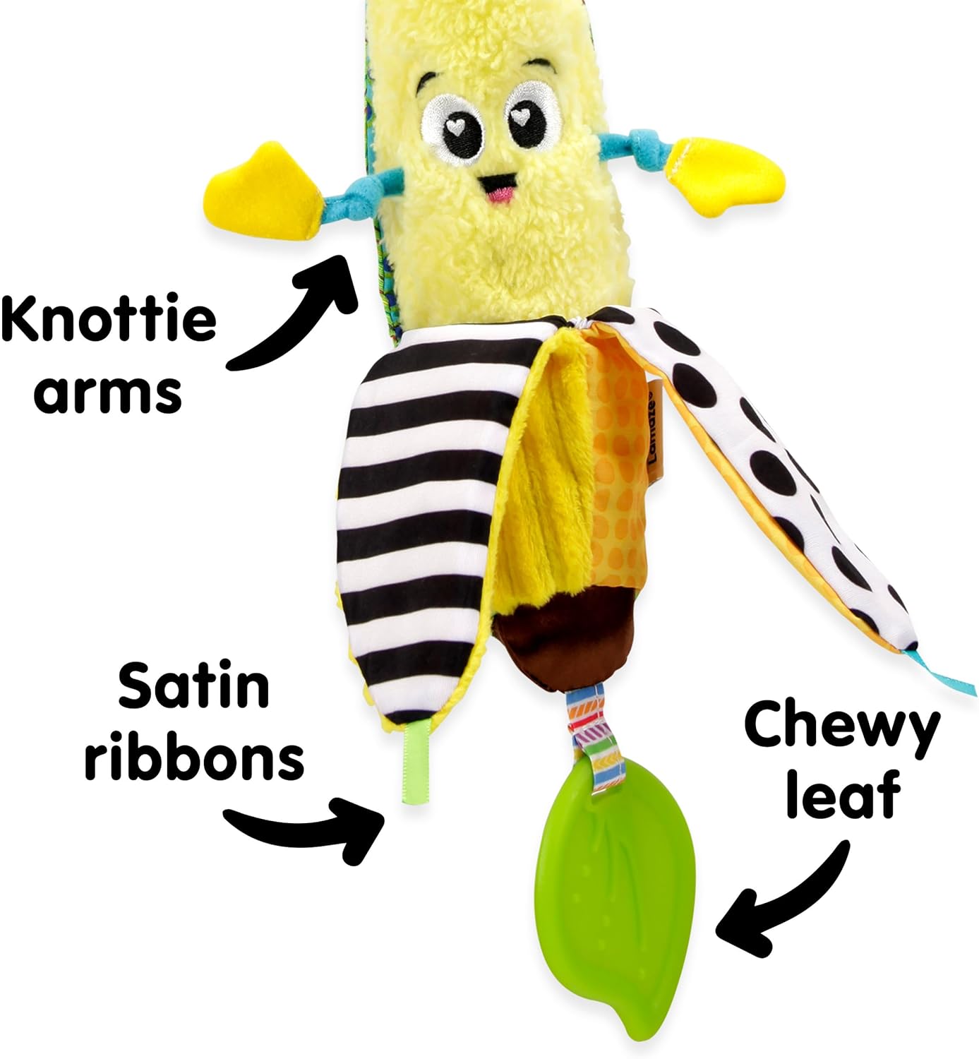 LAMAZE Bea The Banana, Clip on Pram and Pushchair Newborn Baby Sensory Toy, With Colours and Sounds, Development for Boys and Girls Aged 0 to 24 Months