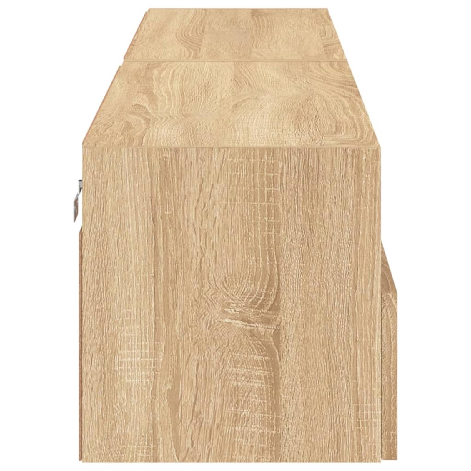 Gecheer TV-Wandschränke 2 STK. Sonoma-Eiche 80x30x30 cm Holzwerkstoff, Fernsehschrank Fernsehtisch Wohnwand Set für Wohnzimmer Home-Cinema Gamerzimmer836873