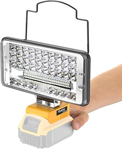 Miniatura 9 de Luz de trabajo mejorada 2022 para DeWALT luces LED cuadradas de trabajo de inundación de 27 W, luz de batería de litio de 18 V20 V MAX con