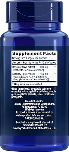 Miniatura 2 de Life Extension El apoyo vascular avanzado de hoja de olivo promueve la salud cardiovascular y circulatoria, sin gluten, sin OMG, vegetariano, 60