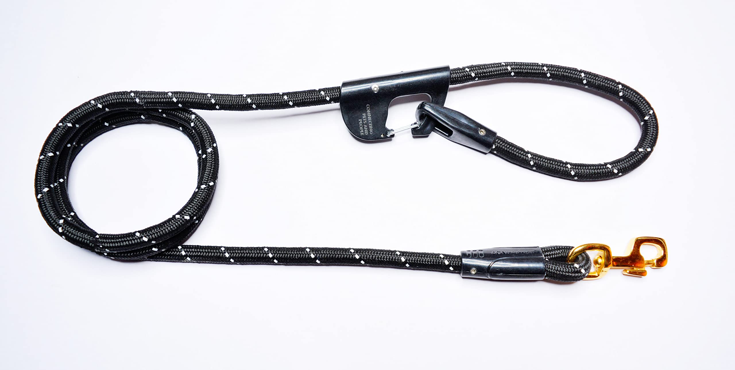 Hemster Dog Rope Leash Snap Hook BLACKSTER Strong Weaving Parachute with Reflected ABS Multipurpose Bronz 12MM (60")