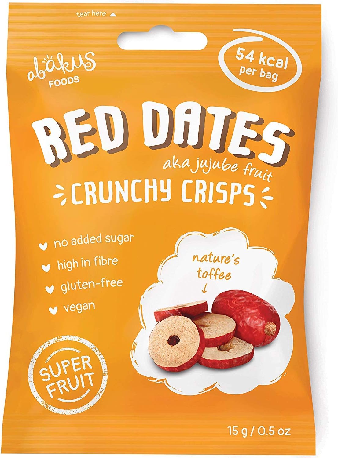 Abakus Jujube Crisps Sliced & Freeze Dried 15g (Pack of 6)