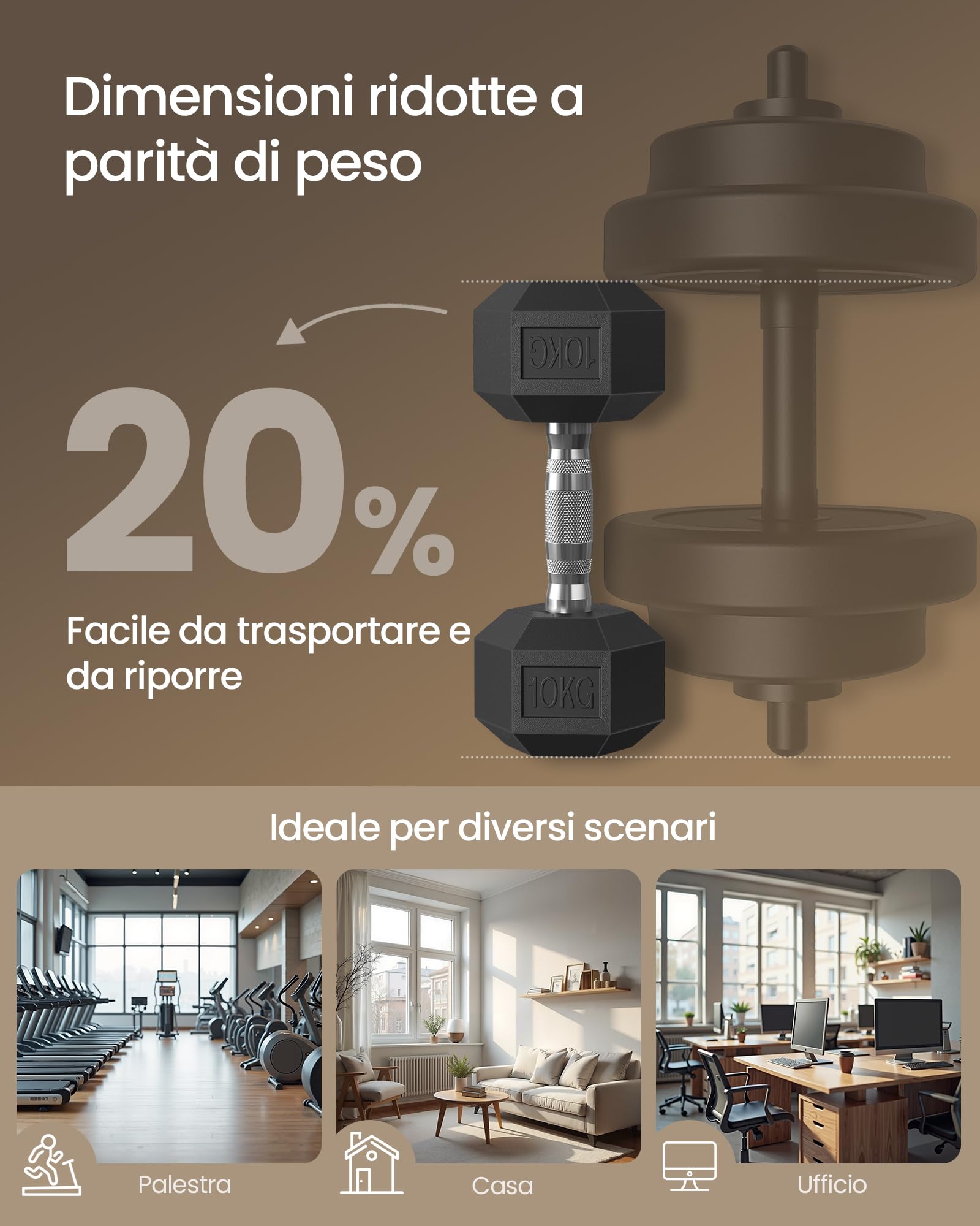 SONGMICS Set di 2 Manubri Esagonali, 2 x 5kg, 2 x 10 kg, per Allenamento, Fitness, Sollevamento Pesi a Casa, Palestra, Nero Inchiostro