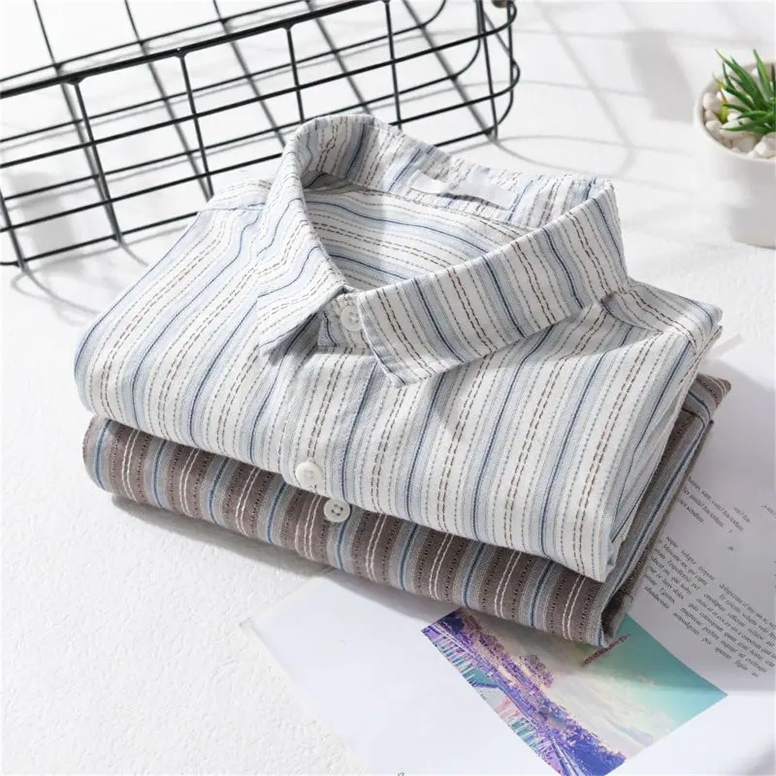 Camisa de manga corta con botones para hombre, diseño holgado, elegante, casual, estilo de negocios, a la moda, cómoda, para uso diario