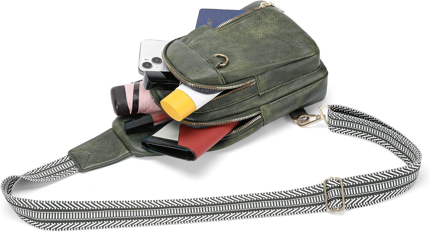 GAEKEAO Sling Bag for Women Crossbody Bags Fanny Pack Vegan Leather Chest Bag Travel Shoulder Belt Purse Backpack Gifts - Image 8