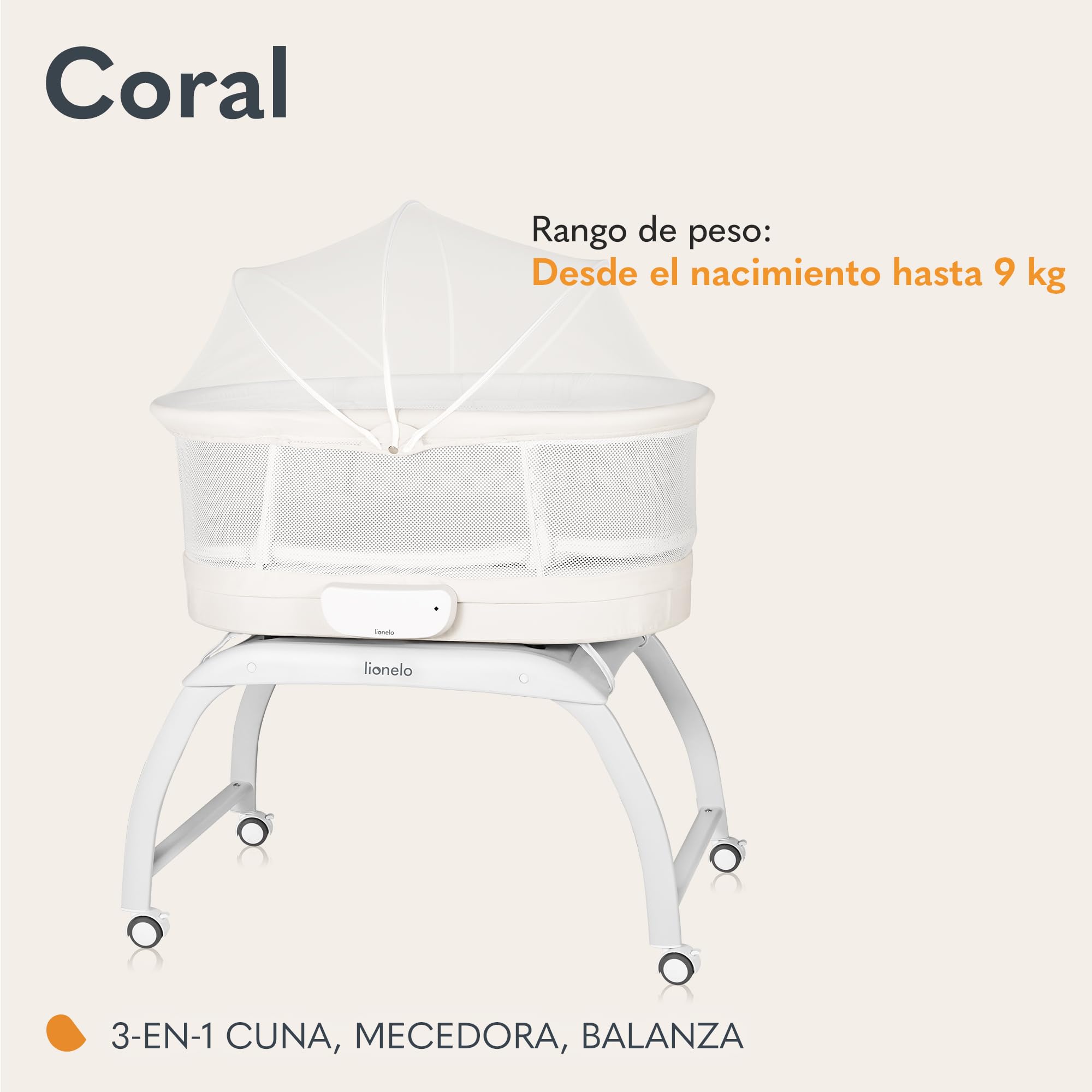 Lionelo Cora Trona plegable para bebé, de 6 a 36 meses | Hasta 15 kg, estructura estable, arnés de seguridad y bandeja extraíble