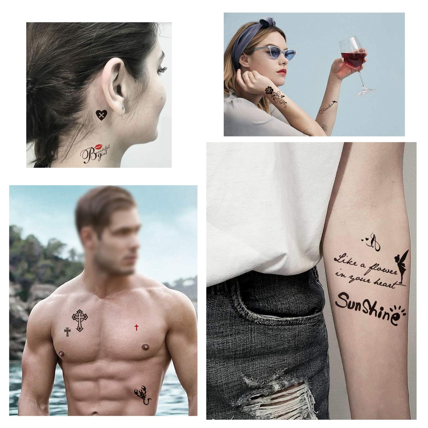 Konsait Tattoo Waterproof Black Temporary Tattoos Small Body Art Sticker Arm Tattoos For Men Women Handneck Wrist 30 Sheets Amazon De Beauty Konsait Tattoo Waterproof Black Temporary Tattoos Small Body Art Sticker Arm Tattoos For Men Women Handneck Wrist 30 Sheets Amazon De Beauty