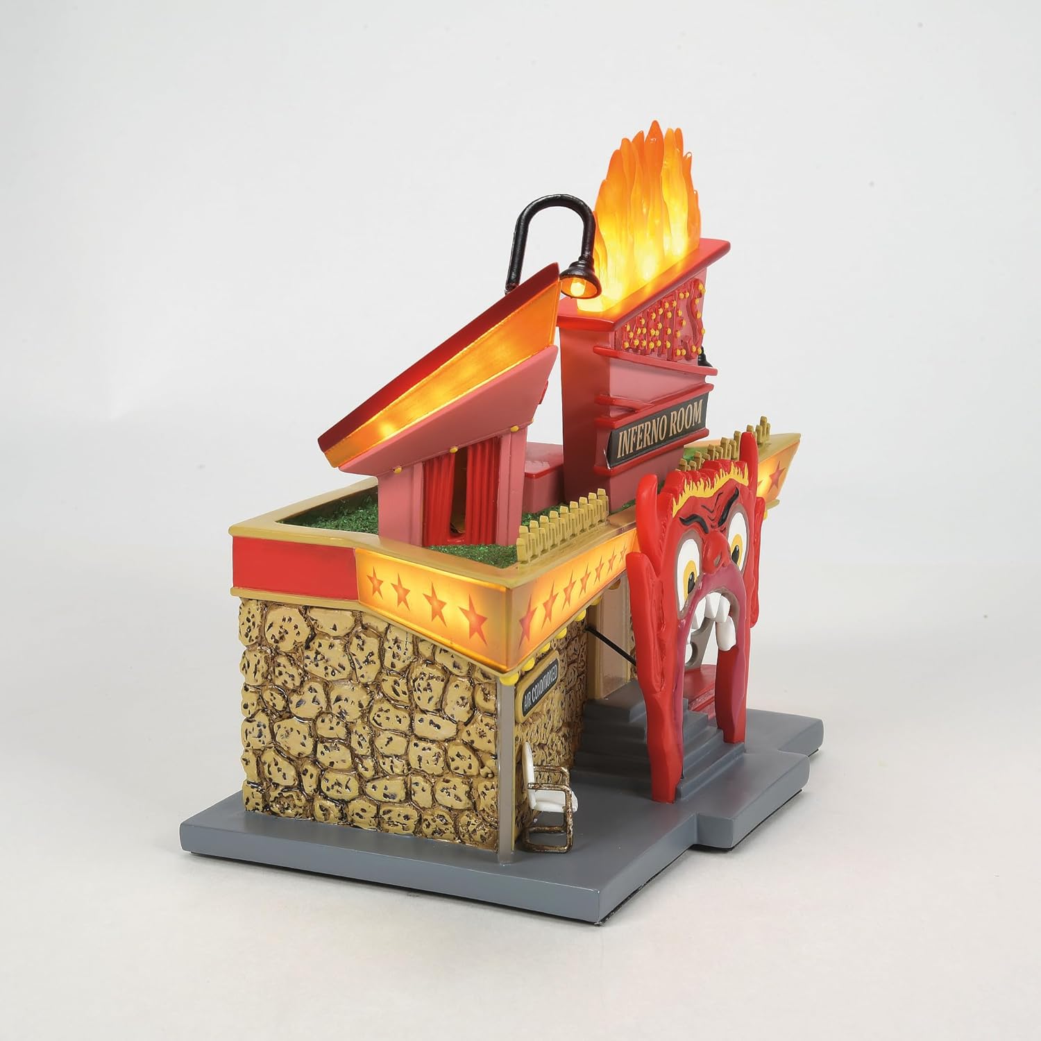 Department 56 Beetlejuice Village Dante's Inferno Lounge Lit Building, 6.69 Inch, Multicolor