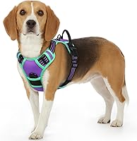 Vista 55 de Eagloo Arnés para perro pequeño, sin tirones, chaleco de servicio con tiras reflectantes y asa de control, ajustable y cómodo para caminar, arnés