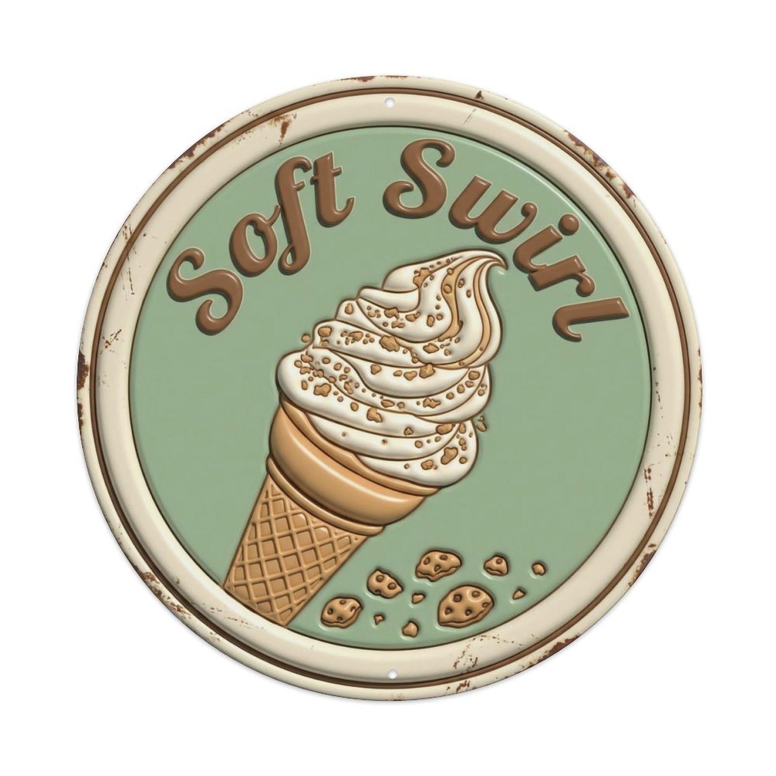 Soft Swirl Scoop Classic Metal Tin Sign