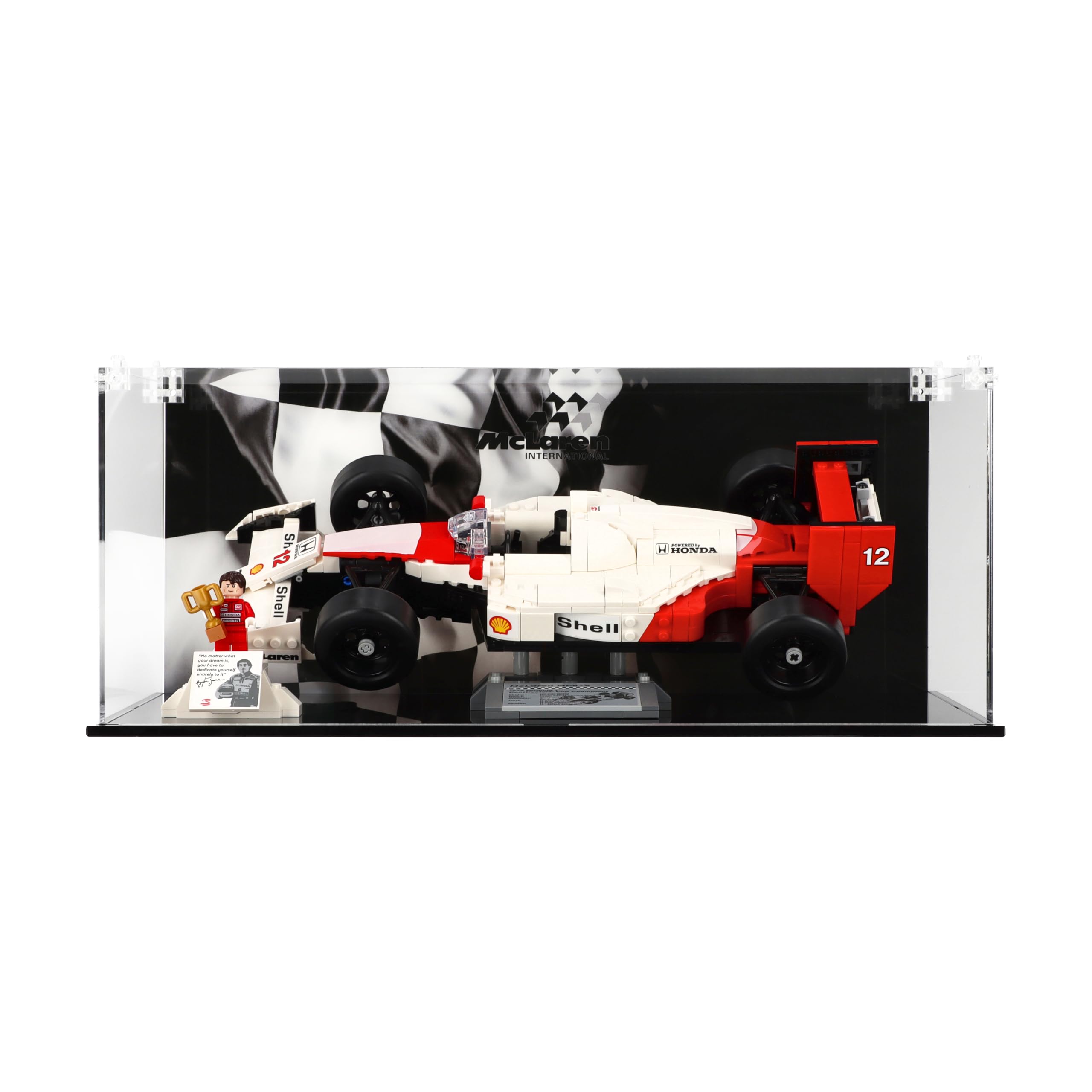 Plexico Clear Display Case For Lego 10330 Mclaren Mp4/4 & Ayrton Senna