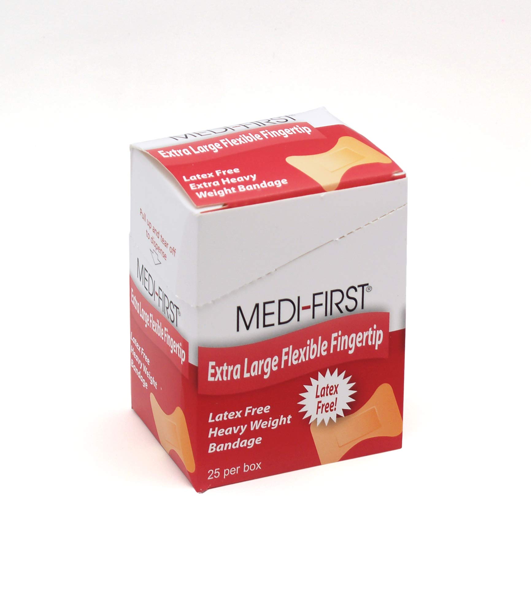 Medique Products 61773 Woven Extra Heavy Weight Latex Free Fingertip Bandage, X-Large, 25 Per Box, natural