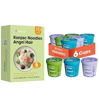 Hethstia Konjac Noodles Soup Cup Variety Flavor Miso, Pho, Laksa, 16 Pack Low Carb Instant Shirataki Noodle, Vegan, Gluten-Free, Sugar-Free, Keto, Low-Calorie Healthy Pre-cooked Asian Meal
