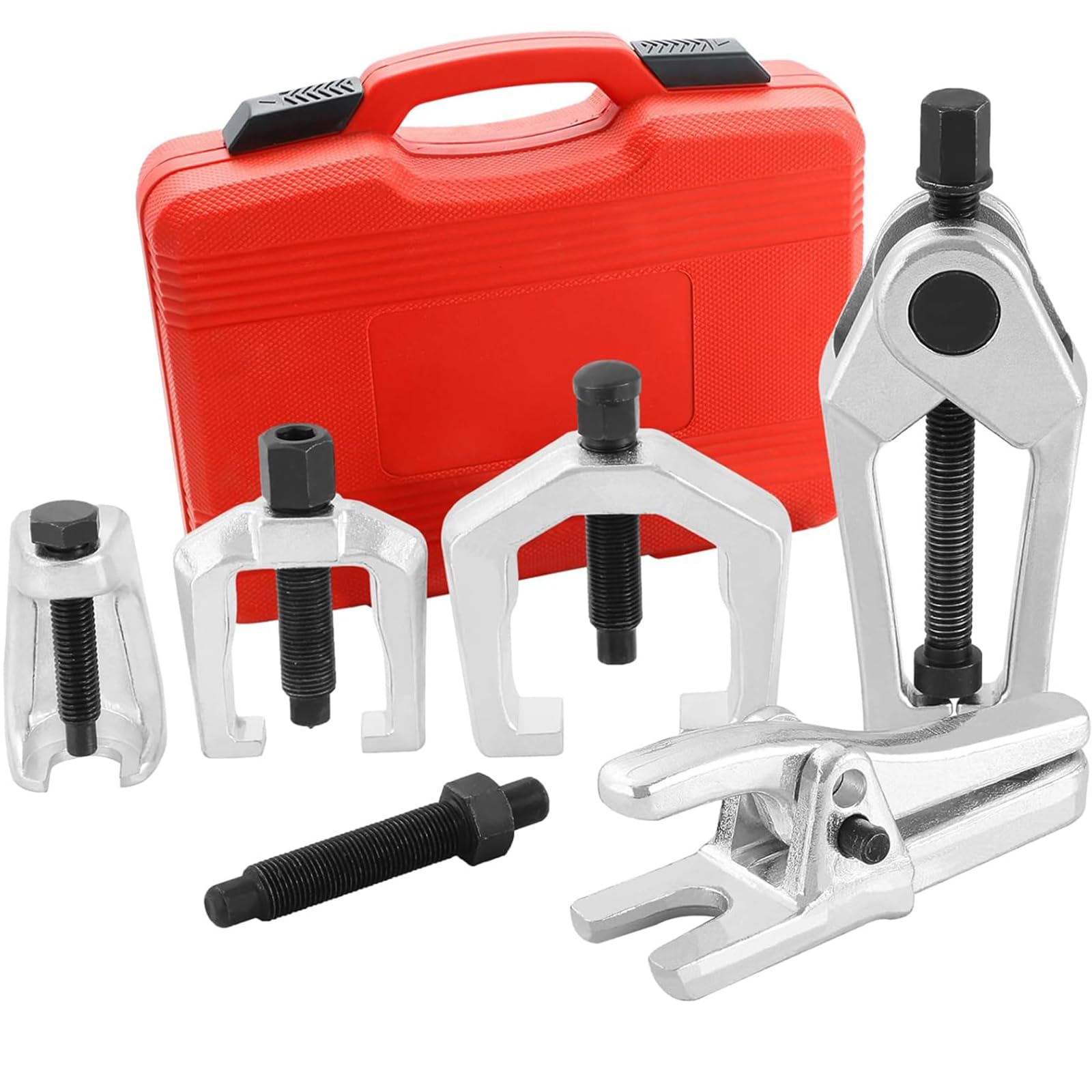 DASBET 5PCS Ball Joint Separator Front End Service Tool Kit 5-in-1 Pitman Arm Puller Tie Rod End Removal Tool Set for Front End Service Splitter Removal Kit