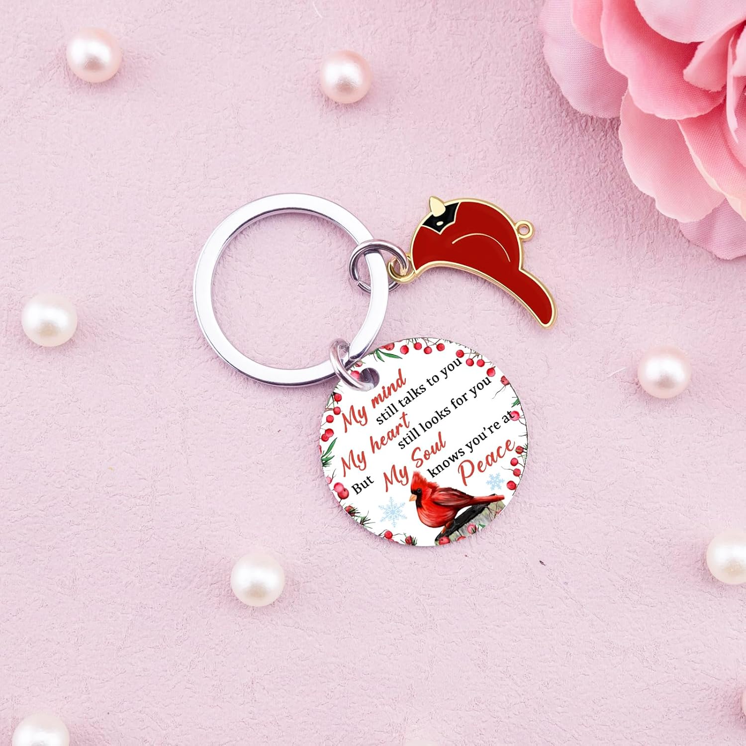 Cardinal Gifts For Women Condolences Sympathy Gift For Loss Of Loved One Grief Gifts For Women Remembrance Bereavement Gift Idea Funeral Memorial Keychain For A Mother Father Family - Image 3