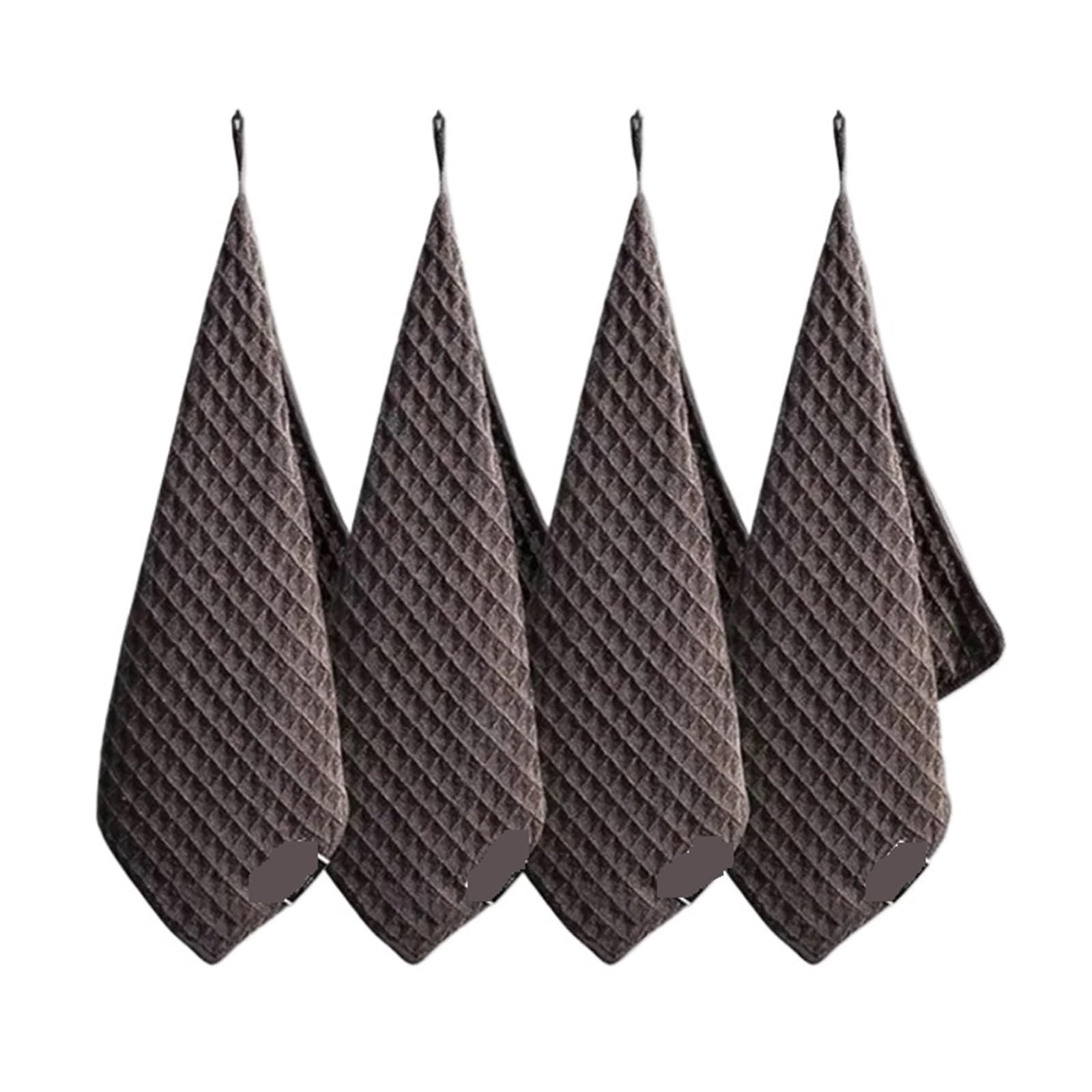 1/4 Piezas de Toallas Limpieza for Barra café, paño súper Absorbente, Herramienta for el hogar Barista Paños para café(Brown 30x30cm-4Pcs)