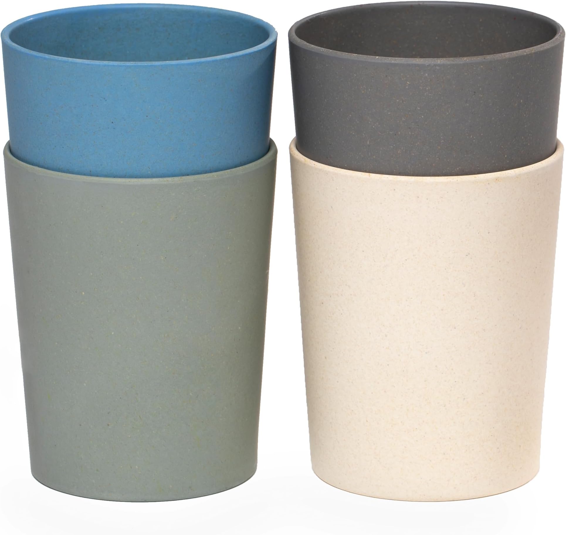WeeSprout Bamboo Toddler Cups - 4 pc Set (10 fl oz), Organic & Non-Plastic Cup Pack for Toddlers, Big Kids or Baby, Natural