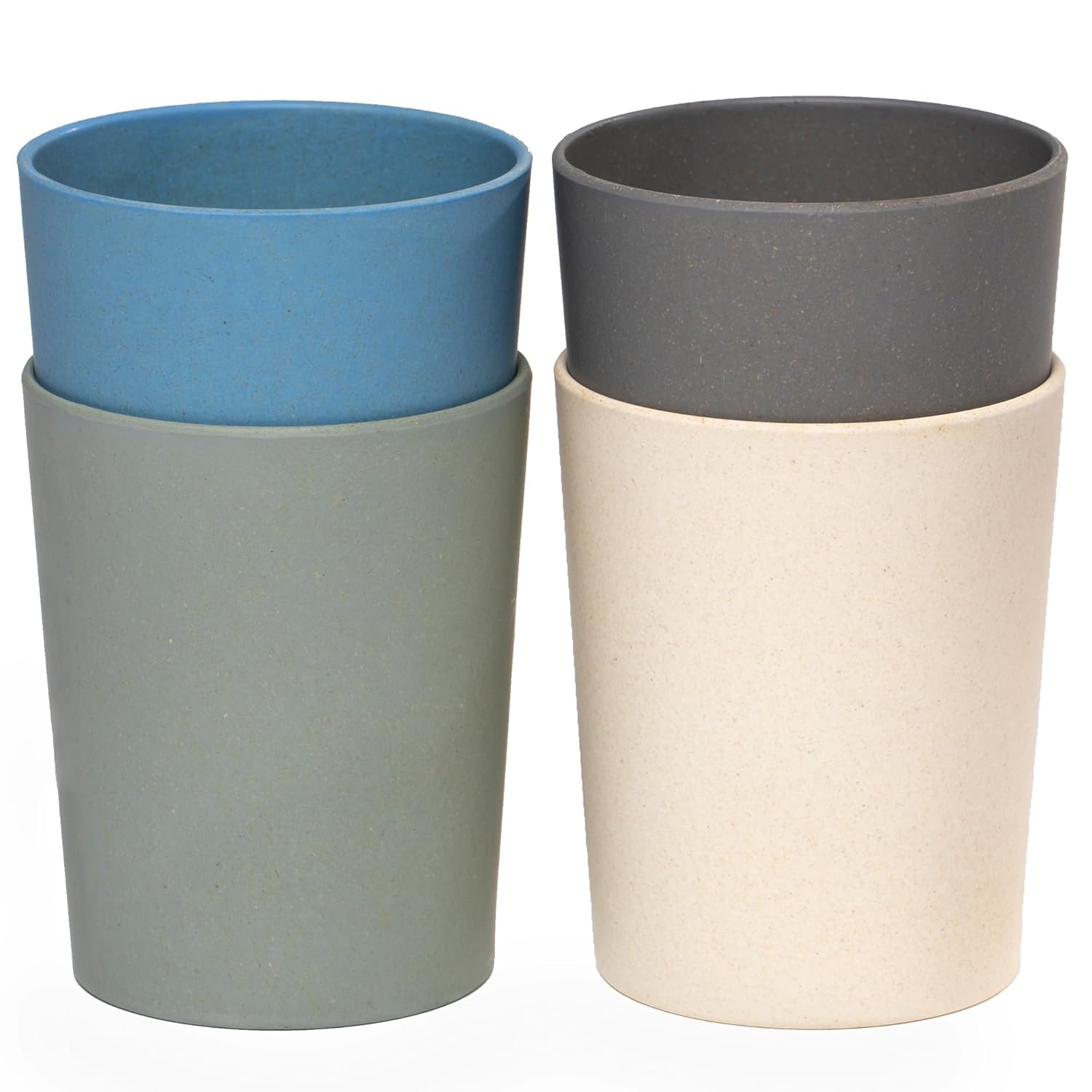 WeeSprout Bamboo Toddler Cups 4-Pack (10oz) - Sustainable Non-Plastic Kids Cups, Dishwasher Safe for Babies & Toddlers