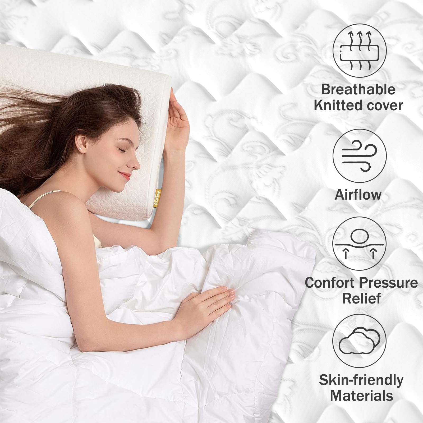 Naturalex - Materasso Matrimoniale 140x190 cm - Perfectsleep - Altezza 24 cm - Schiuma Memory HR, Blue Latex, Ergonomico, Semisolido, Ipoallergenico - Lato Invernale ed Estivo