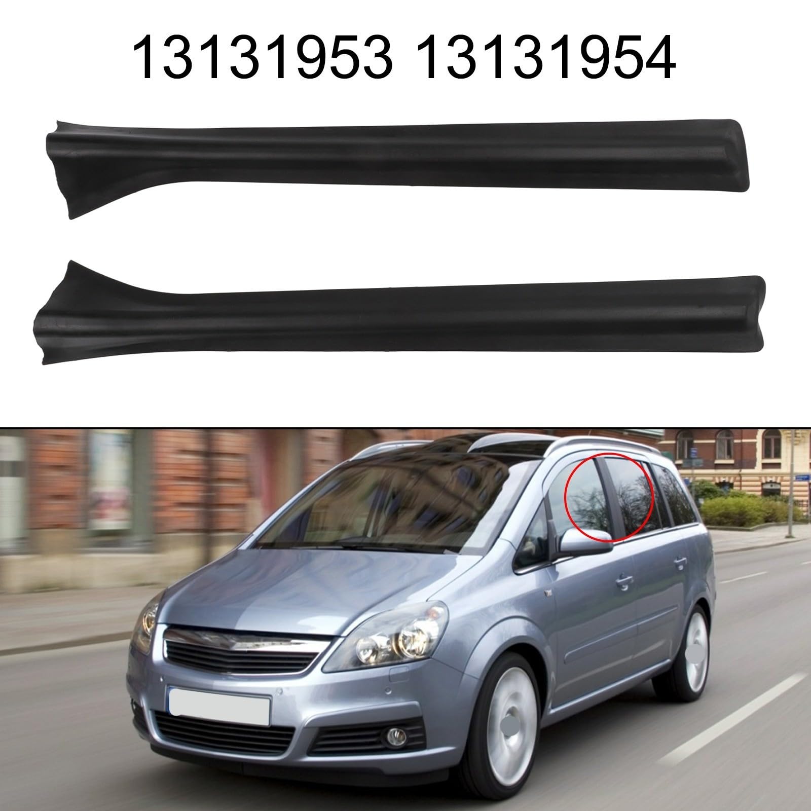 Coppia di guarnizioni per montante B per Opel Zafira B 2005-2015, ricambio per 13131953 13131954
