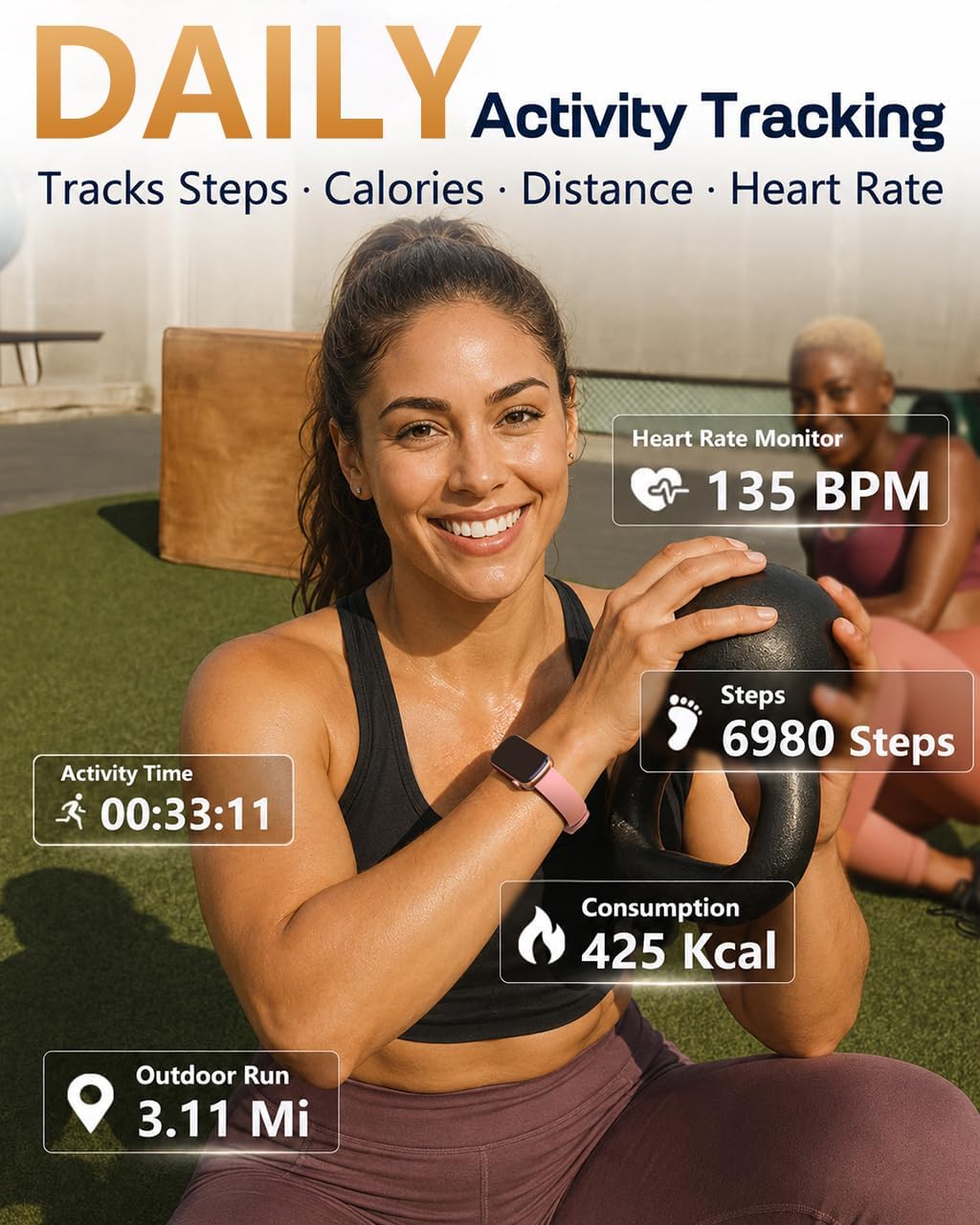  Health Fitness Tracker - 24/7 Heart Rate Monitor & Activity Tracker thumbnail