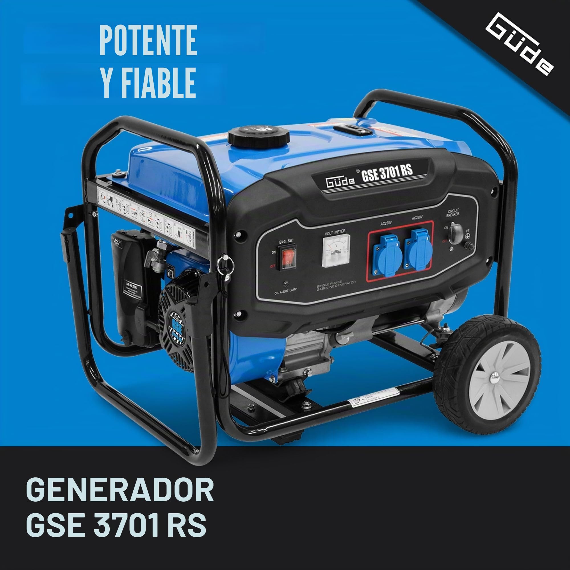 Güde Generador de corriente de gasolina GSE 3701 RS, Generadores Electricos