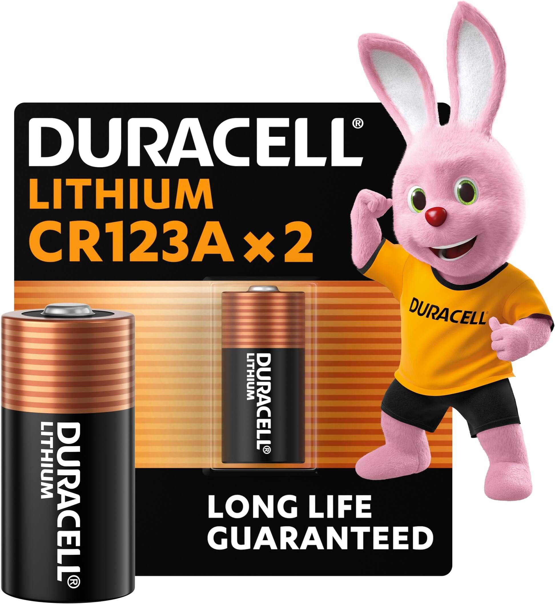 DURACELL CR123 (2 Pack) High Power Lithium Battery 3V (CR123A / CR17345) – Long life guarantee – For Cameras, Flashlights, Smoke Detectors & Small Devices – 10–Year Storage Guarantee - Leak Prevention
