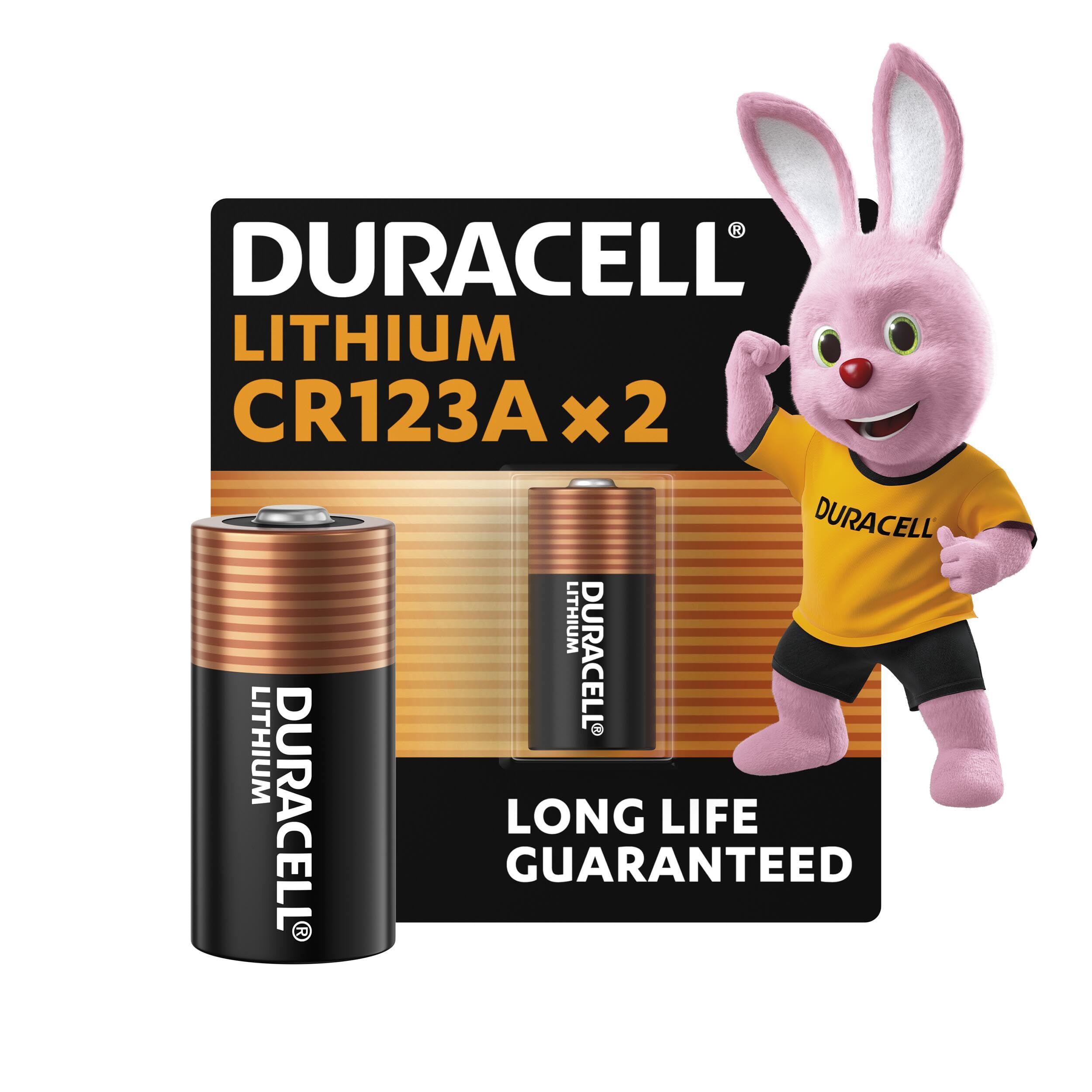 DURACELL CR123 (2 Pack) High Power Lithium Battery 3V (CR123A / CR17345) – Long life guarantee – For Cameras, Flashlights, Smoke Detectors & Small Devices – 10–Year Storage Guarantee - Leak Prevention