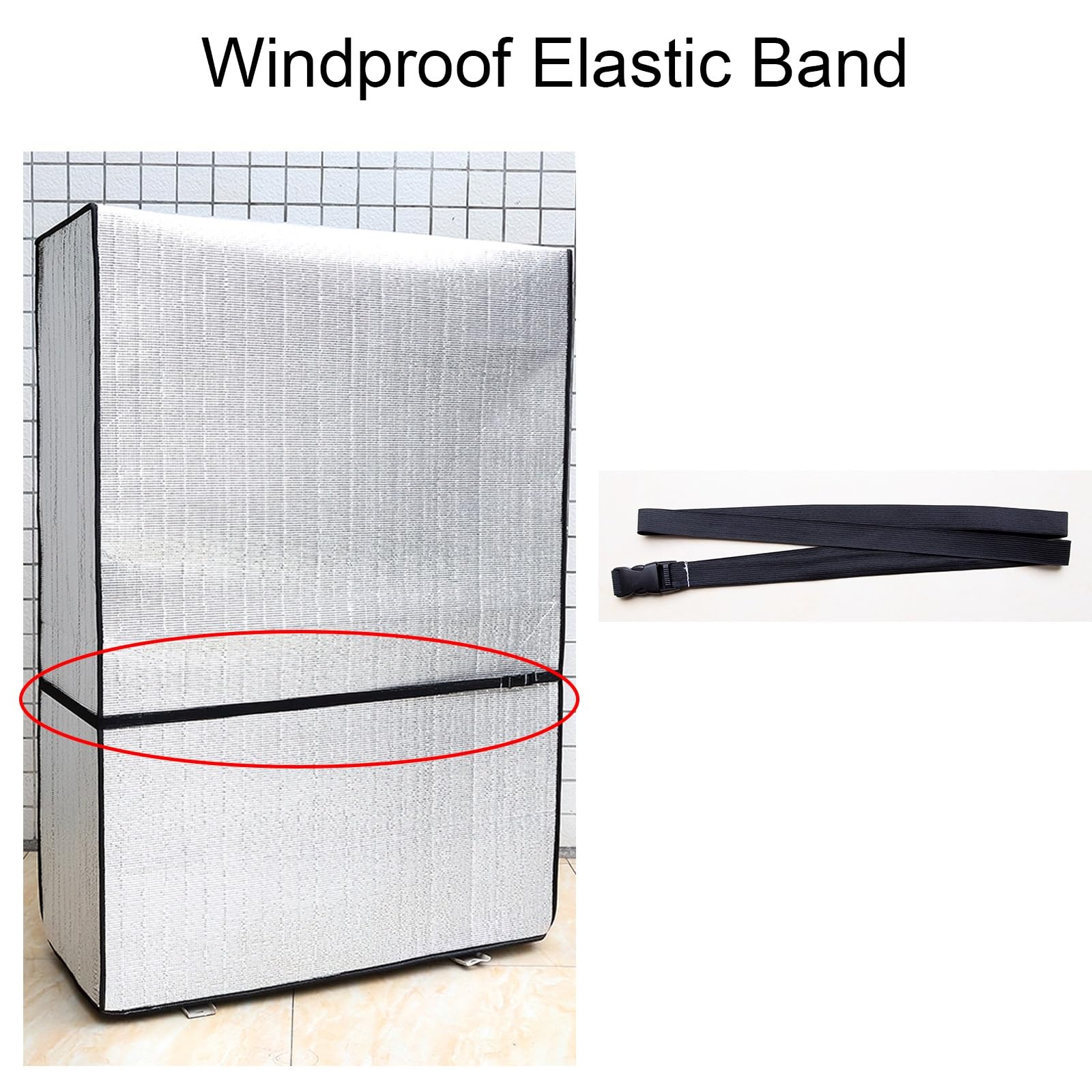 Copertura per condizionatore d'aria a doppio strato, per tutte le condizioni atmosferiche, protegge l'unità in alluminio con elementi di fissaggio, adatta a 98 x 42 x 145 cm