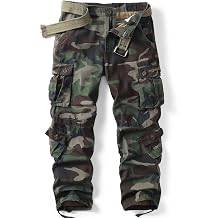 Mens Camo Cotton Casual Military Cargo Work Pants Tactical Combat 8 Pockets Trousers