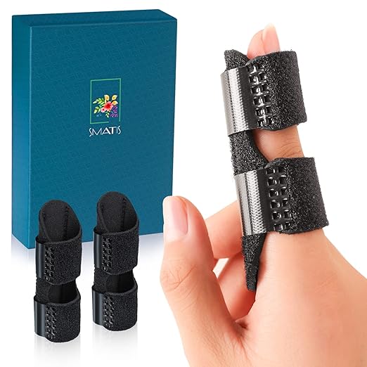 SMATIS Trigger Finger Splint, 2 Pieces Finger Brace for Arthritis Pain