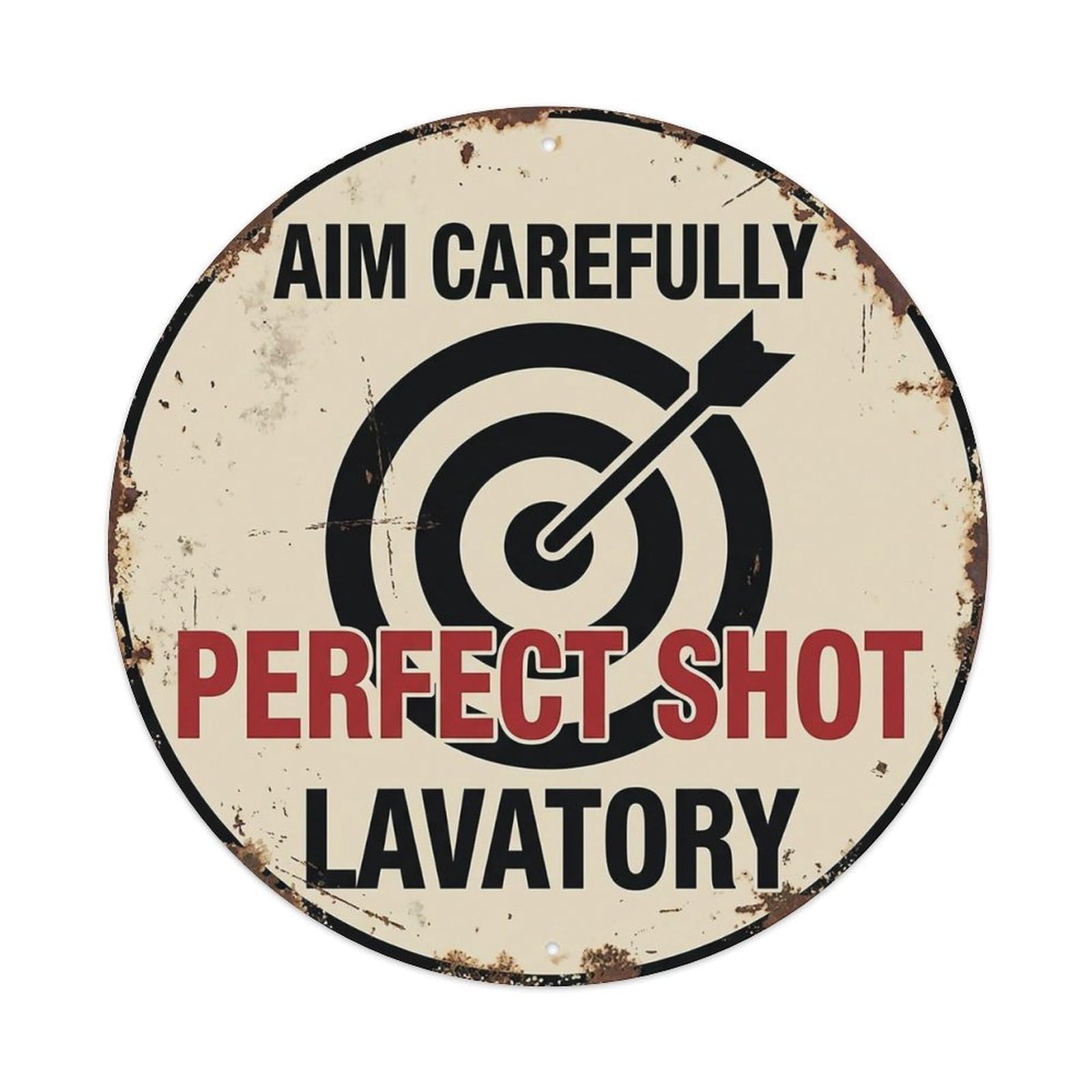 Aim Carefully Perfect Shot Lavatory Warning Sign Metal Tin Sign