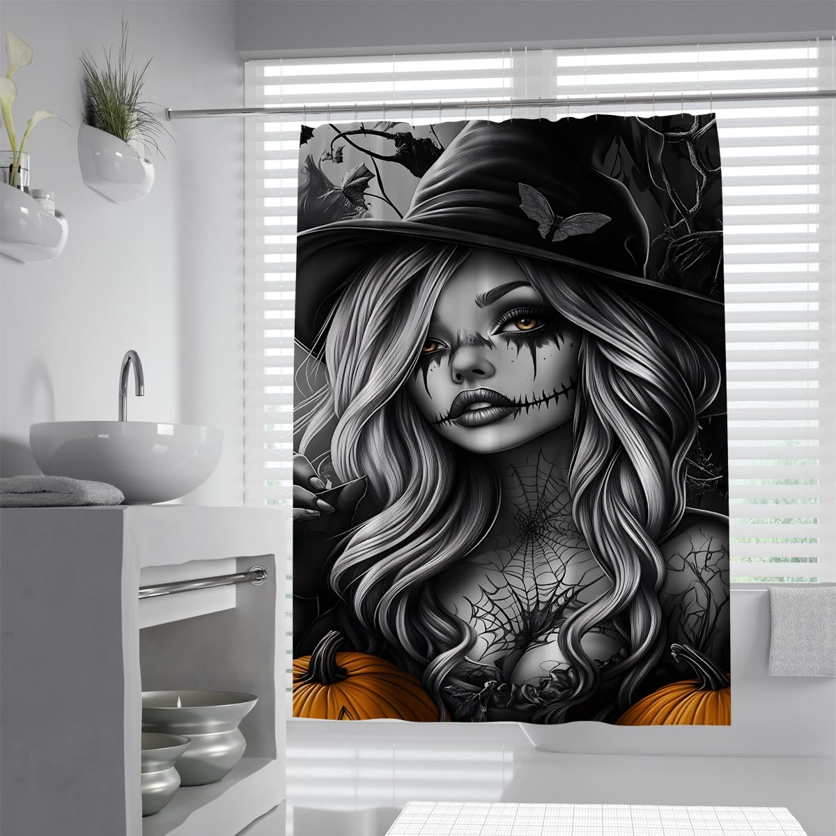 Gothic Halloween Duschvorhang Waterproof Fabric Badezimmer Deko 150x180cm