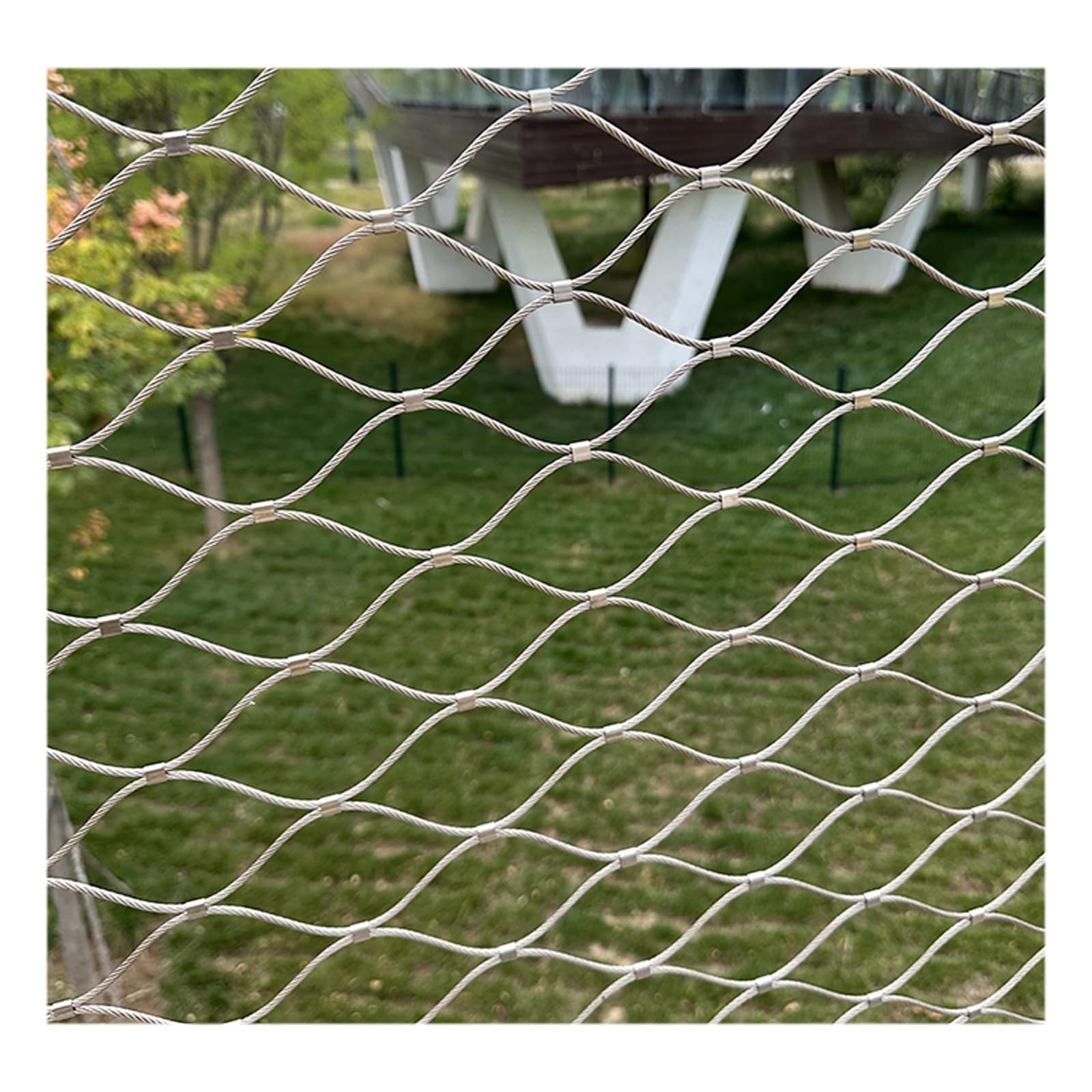 SDGBCXD stainless steel rope mesh, Metal Rope Roll，Multi-Strand Braiding, Stable Load-Bearing, Strong Toughness and Durable(1 * 1.5m/3.2 * 4.9ft)