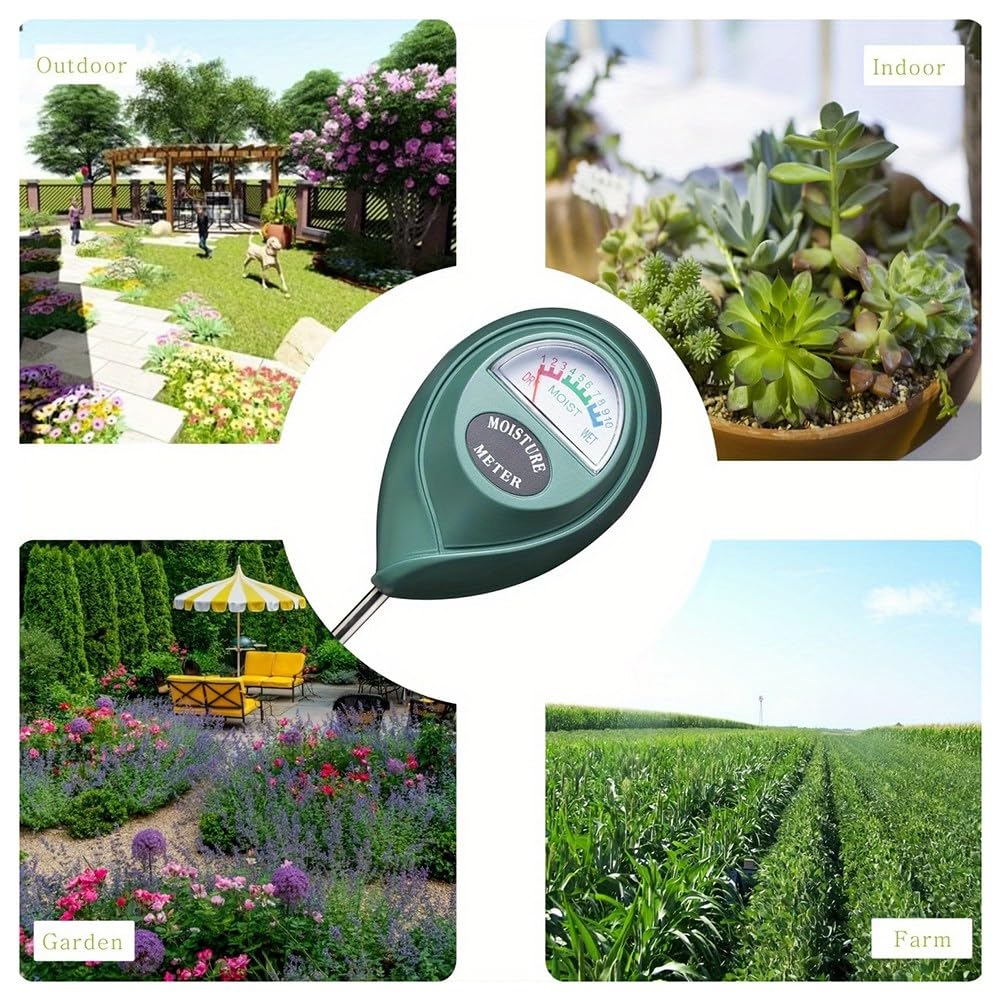 Medidor de Humedad del Suelo (Paquete de 2), 40 cm de, para Plantas en Maceta, Detector de Humedad del Suelo.