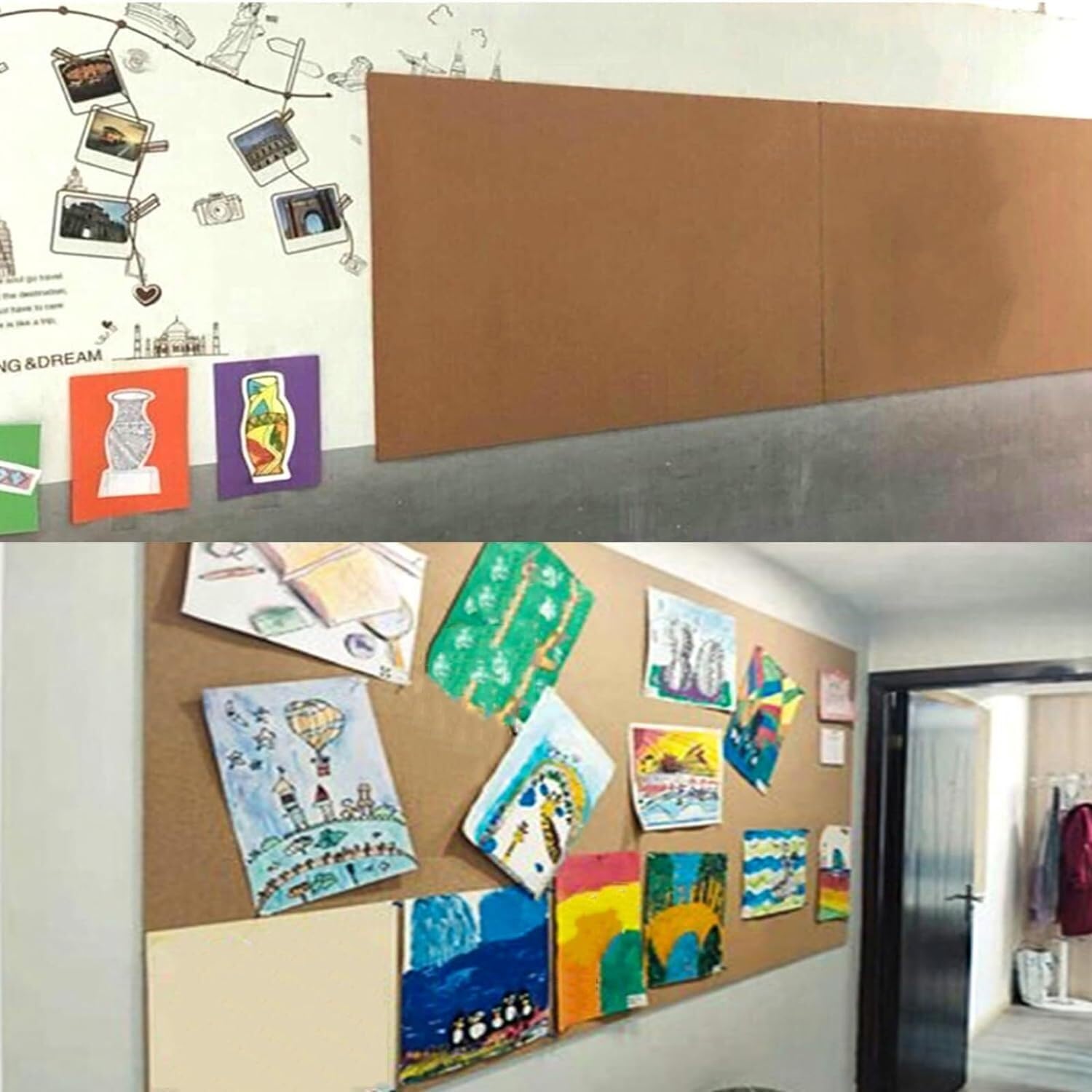 LNNW Rollo de tablero de corcho autoadhesivo, tablero de mensajes adecuado, manualidades DIY for tablón de anuncios, letrero de puerta, decoración de pared de suelo Para la Decoracion de la Oficina de