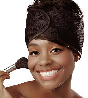 DONNA Mesh Wrap Hair Wrap for Sleep Elegant Silk Head Wraps for Black Women Breathable Mesh Wrap for Nighttime Hair Protection, Face Wash, Makeup Headbands BLACK Color, 1PC