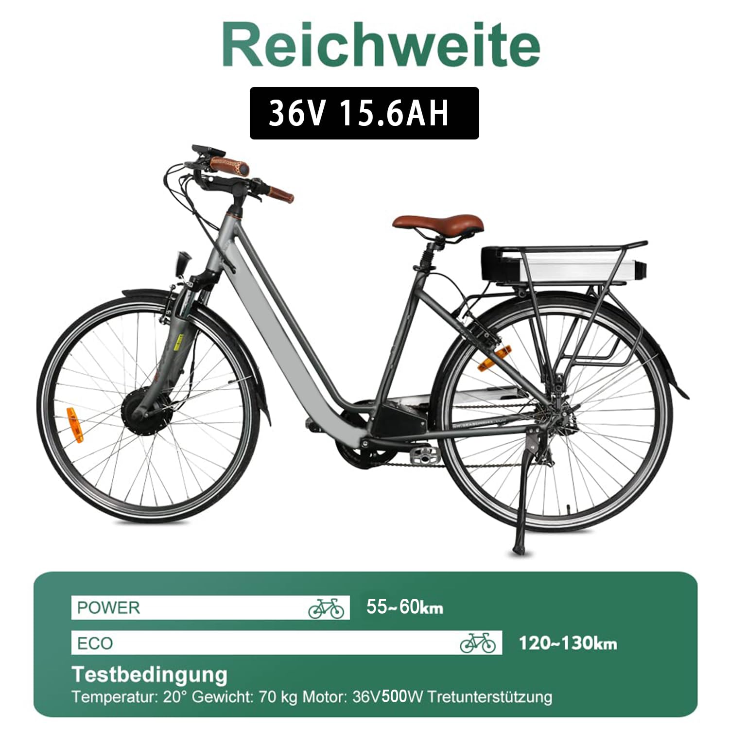 E-Bike 36 V 15,6 Ah akumulator do 36 V/48 V 250 W, 350 W, 500 W, litowy akumulator rowerowy z BMS i ładowarką