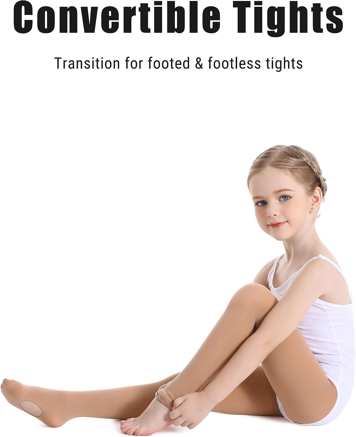 Girls Women Dance Ballet Tights Transition Leggings Ultra Soft Convertible Tights for Students (Toddler/Kids/Adult) - Image 3