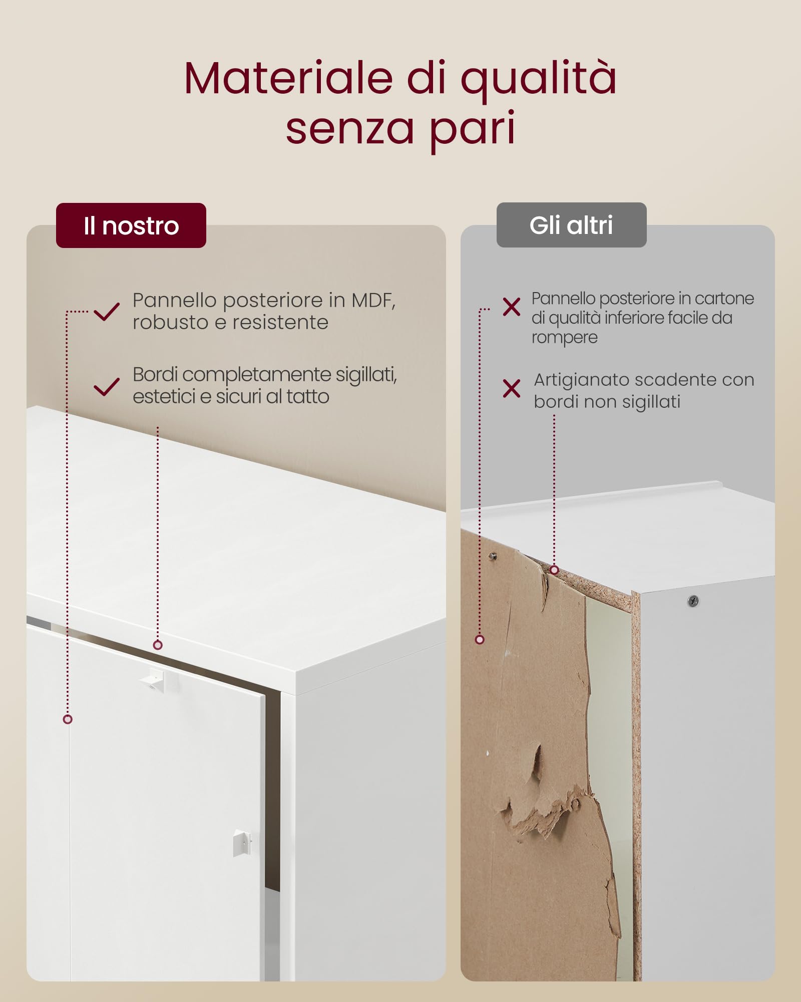 VASAGLE Libreria, Libreria Scaffale Verticale a 6 Ripiani, con Ante, 24 x 60 x 175 cm, per Soggiorno Studio Ufficio Sala da Pranzo, Bianco Nuvola LBC402W01