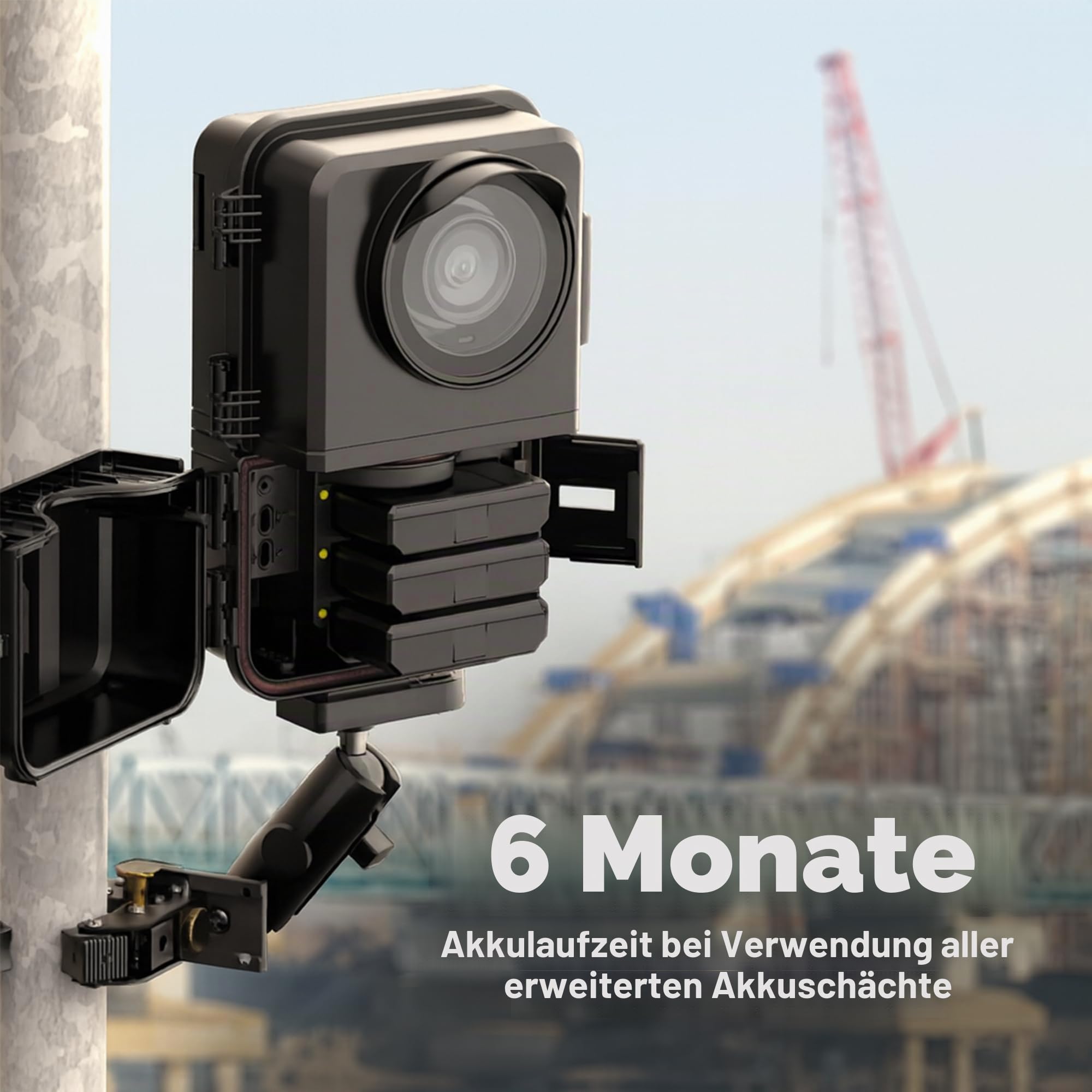 Brinno BCC5000 4K WiFi Zeitraffer-Kamera-Bundle - Fortschrittlicher Bildsensor, HDR, IP65-Gehäuse, mobile App, 6 Monate Akkulaufzeit mit erweiterten Steckplätzen, Bluetooth, Konstruktionssystem
