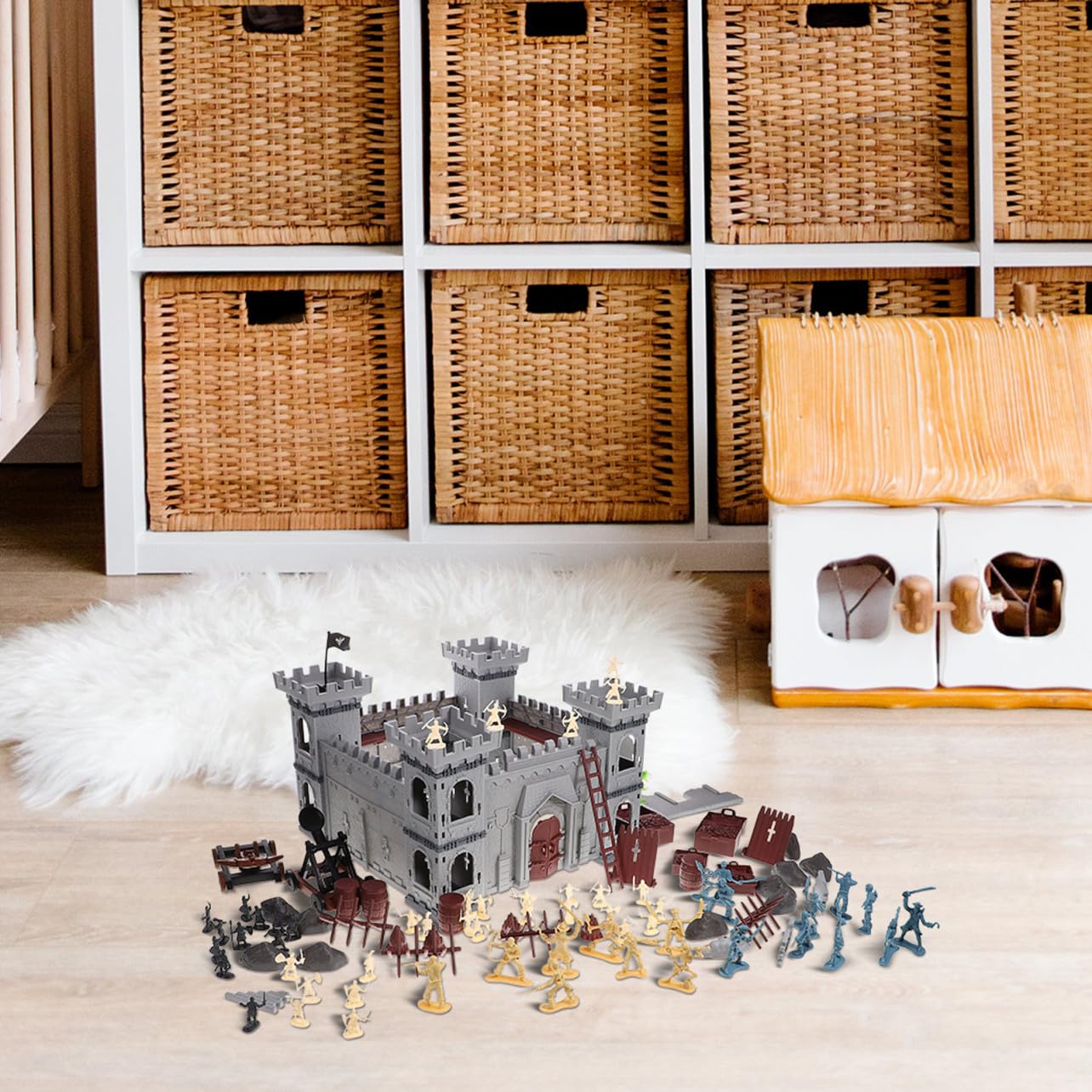 Abaodam Set di 310 Pezzi di Giocattoli da Costruzione Castello Medievale a Tema Pirata Soldatini in Plastica per Ragazzo Ragazza, Accessori Decorativi e Educativi per Compleanni