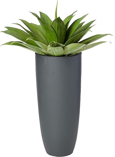 Nearly Natural Planta artificial de agave de 38 pulgadas en maceta cilíndrica gris