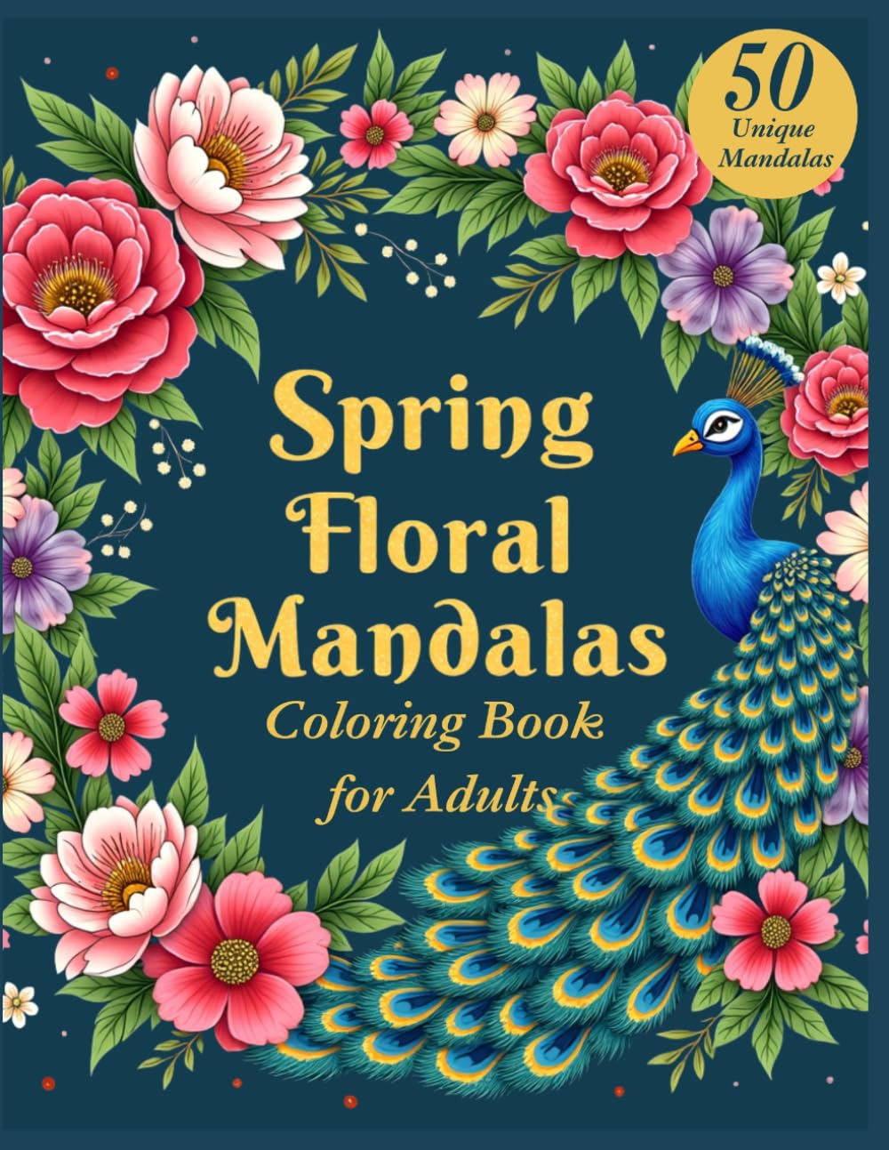 Spring Floral Mandalas: Mandala Coloring Book for Adults