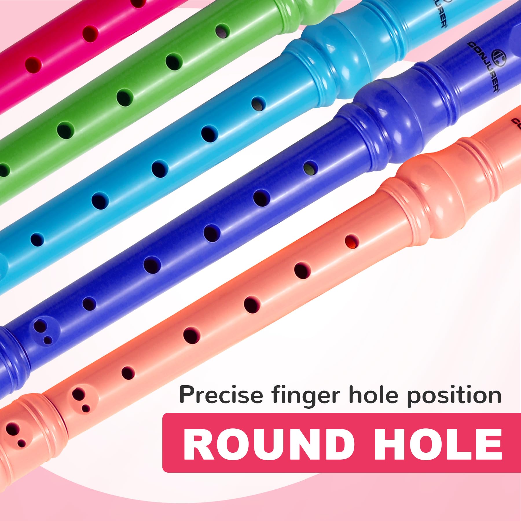 CONJURER Flûte à bec Soprano Instrument pour les Enfants et Étudiant - allemand Doigté 8 Trou de la Flûte ABS Descant enregistrement pour les Débutants avec Tige de Nettoyage et le Sac