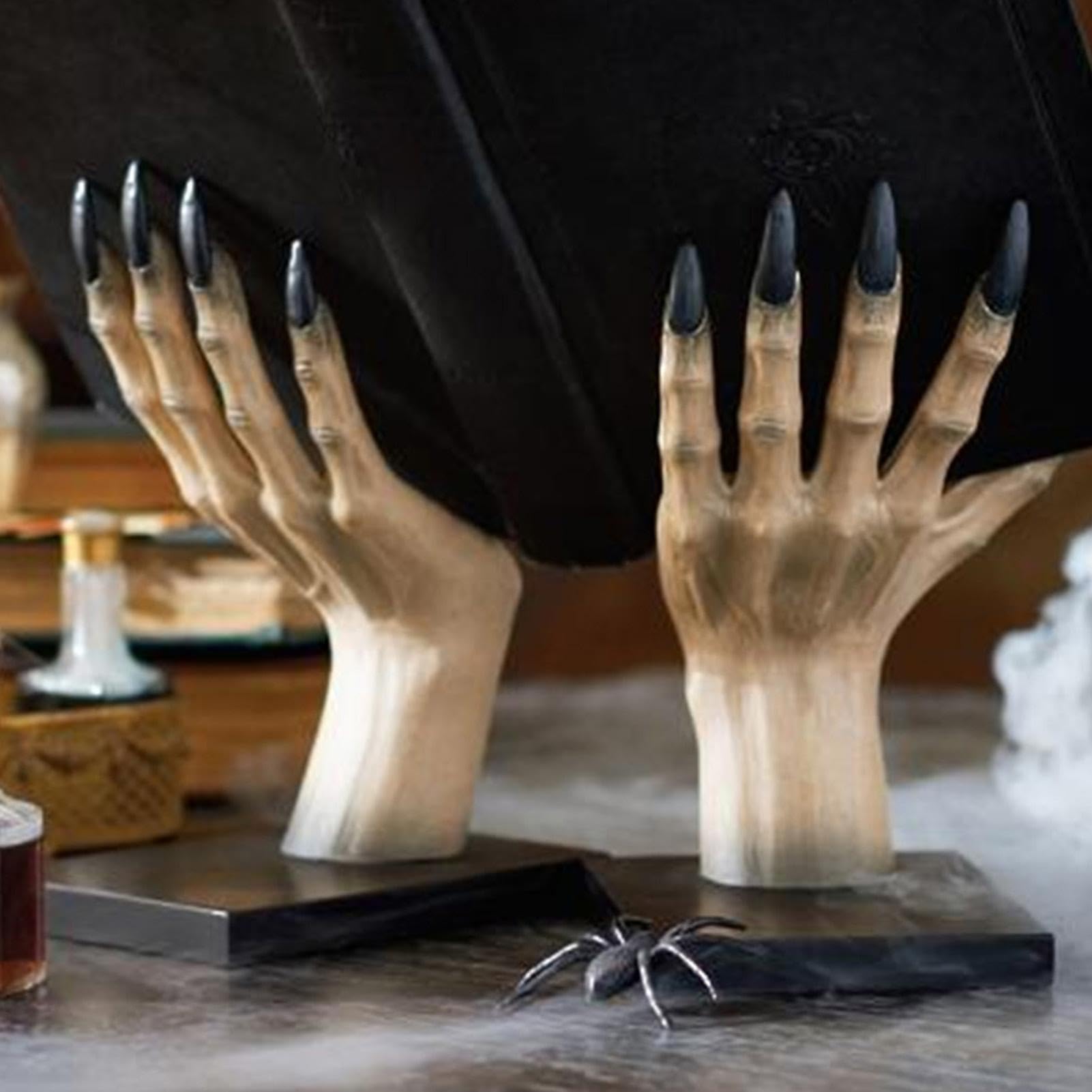 Podpórki Do Książek Na Półkę Halloween żywica straszne ręce czarownicy | Stopery książek Do domu, biblioteki, szkoły, salonu, sypialni, na biurko, stolik nocny, dla studentów, kobiet,