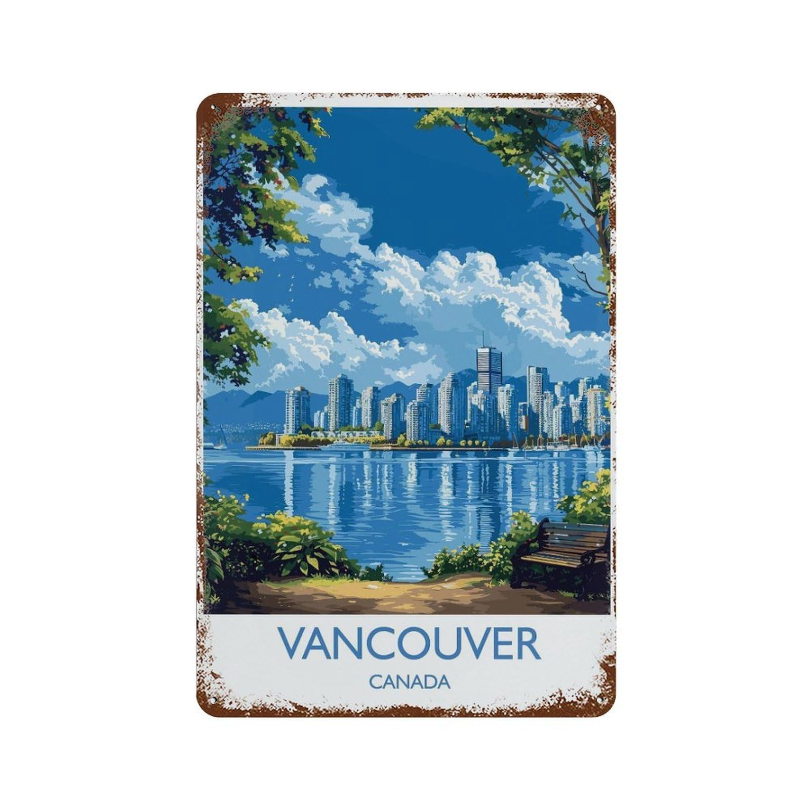 xiaoxiaoshen Vancouver Travel of Canada British Columbia Gift Lovers (2) Wall Decor Art Metal Tin Poster Modern Home Decor Art Home Bar Shop Decorations Vintage Sign 30x20cm