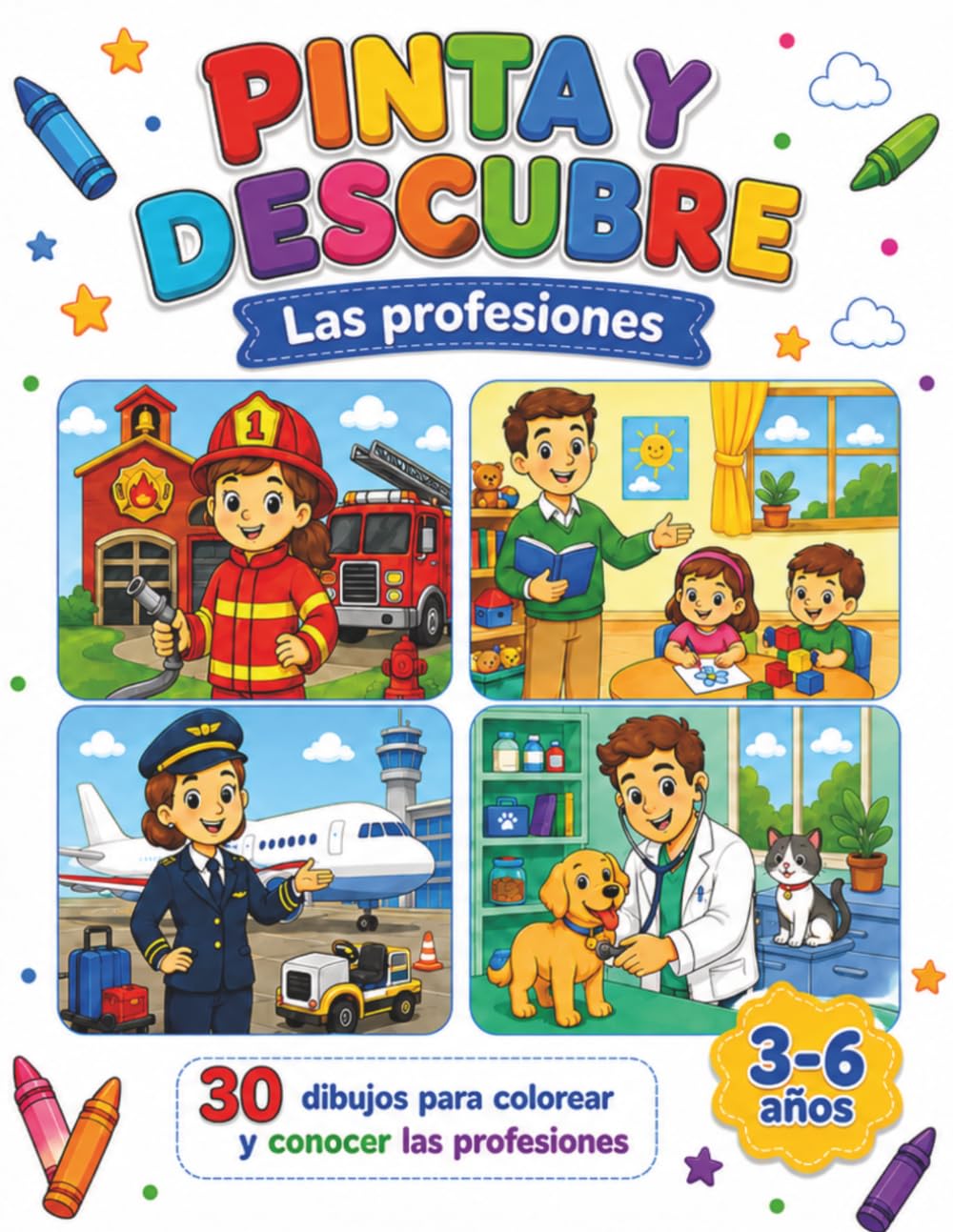 Pinta y descubre: Las profesiones
